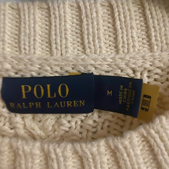 Polo Cream Cable Knit Sweater - Picture 2 of 8
